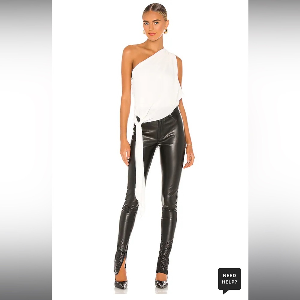 One Shoulder Tie Top in Cream